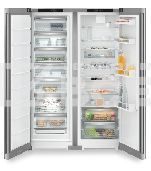 Холодильник Liebherr XRFsf 5220-22 001 (SFNsfd 5227-22 001 + SRsfd 5220-22 001) серебристый двухкамерный 398/271л морозилка сбоку, No Frost, Side by Side