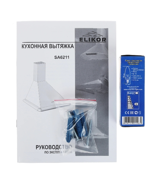 Вытяжка каминная Elikor SA6211WS белый/серебро, 60 см, 180 куб. м/ч, 56 дБ