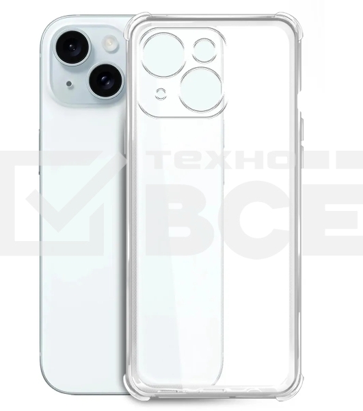 Чехол (клип-кейс) BoraSCO для Apple iPhone 15 Plus прозрачный