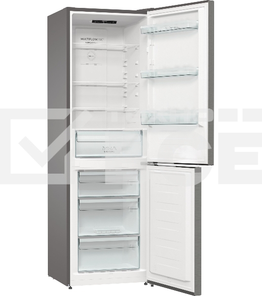 Холодильник Gorenje NRKE62XL серебристый металлик двухкамерный 203/99л морозилка снизу, No Frost
