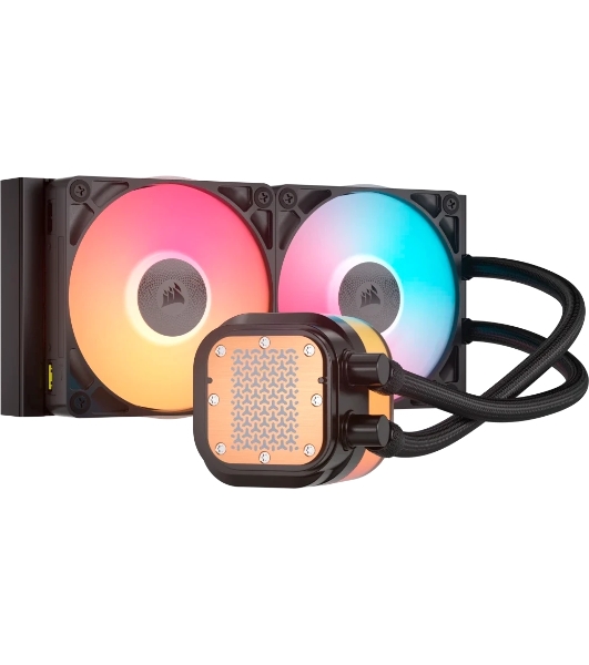 Система жидкостного охлаждения Corsair iCUE LINK TITAN 240 RX RGb (240мм, черный, RGb/ Fans: 2x120мм, 73.5CFM, 36dBA, 2100RPM/ S: 1851, 1700, AM5, AM4)