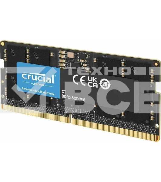 Оперативная память Crucial, DDR5, 16GB (1x16 GB), 4800 MHz, CL40, SO-DIMM