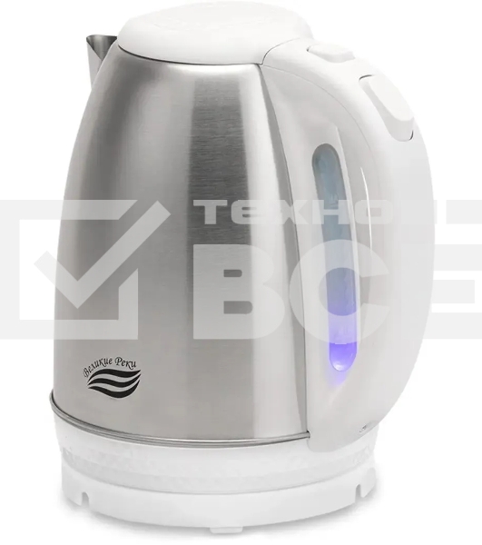 Чайник электрический Великие реки Амур-1 белый, 1.8 л, нержавейка