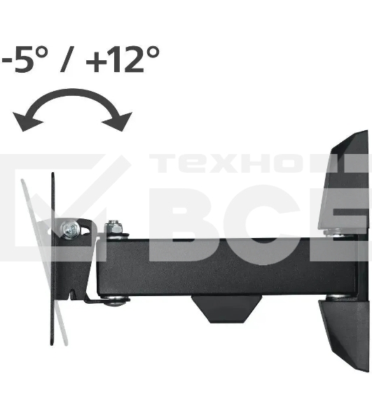 Кронштейн для телевизора Hama 00220820 черный, 10'-26' макс. 15 кг, настенный, поворот и наклон