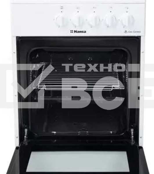 Плита газовая Hansa FCGW510029A белый, конфорок 4 газовых, духовка 53 л, 50 см x 85 см x 57 см
