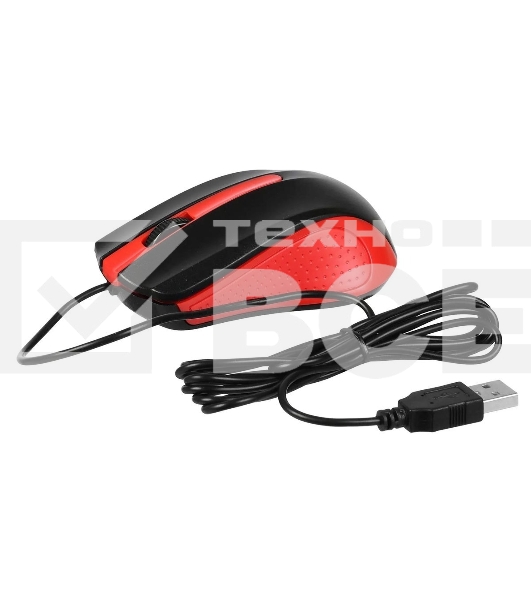 Мышь проводная Acer OMW012 черный/красный, 1200 dpi, USB, кнопки - 3