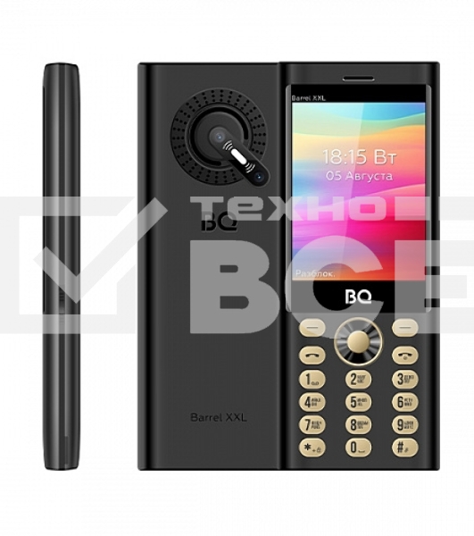 Мобильный телефон BQ 3598 Barrel XXL черный/золотистый
