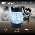 Чайник электрический Hyundai HYK-G7707 1.7л. 2200Вт графит корпус: стекло, фото3