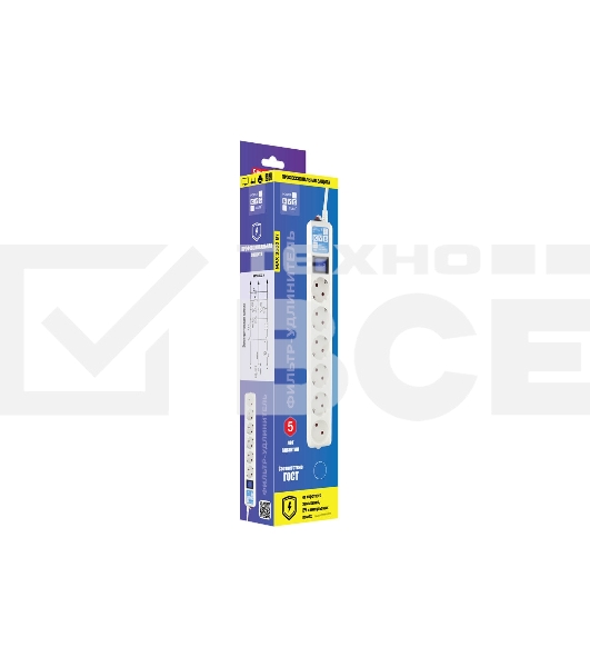 Фильтр-удлинитель  PC PRO, 3м, 6р, бел. 16А, SPL6-16-P-3M
