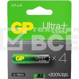 Батарея GP Ultra Plus Alkaline 15AUPA21-2CRSB4 AA (4шт) блистер
