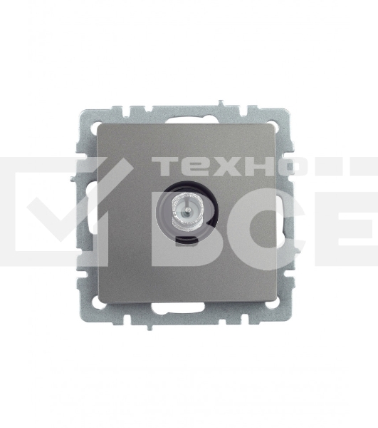 Розетка TV проходная IEK BRITE РТВ10-0-БрС сталь
