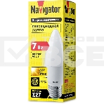 Лампа светодиодная Navigator 94 493 NLL-C37-7-230-2.7K-E27-FR 7 Вт свеча 2700К тепл. бел. E27 525 лм 176-264В, фото2