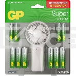 Батарея GP Super 15A/24A/FANWETA21-2CRSBC24 AA/AAA (промо:Вентилятор в подарок) (24шт) блистер, фото 1