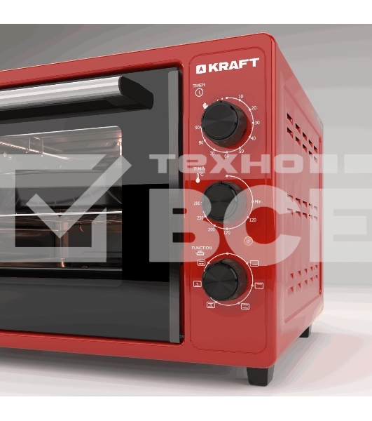 Мини-печь KRAFT KN-MO 3904 FRKR красный