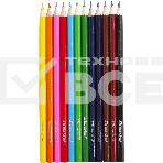 Карандаши цветные Silwerhof Eco 2.65 мм, шестигранный профиль, дерево, ассорти, 12 цветов, коробка с европодвесом, фото4