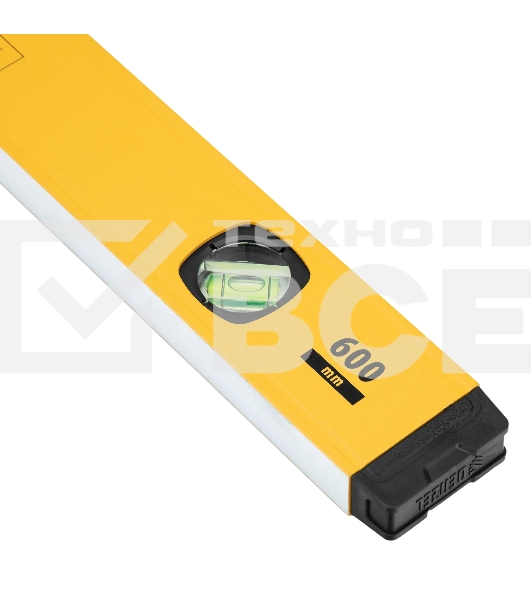 Уровень алюминиевый Denzel магнит., фрезерованный, 3 глазка (1 зеркал.), 0,5 мм/м, 600 мм