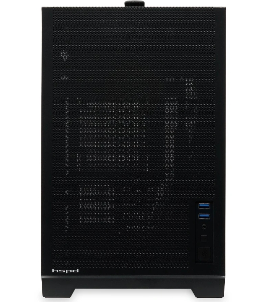 Компьютерный корпус без блока питания Case HSPD M211, Mesh Mini-tower, Black, TG, 0.7 SPCC, no fans,mATX, mITX, 175/330/150мм, 2x2.5', 1x3.5', 4xPCI, 2xUSB-A 3.0, ARGb strip, 336x211x350мм