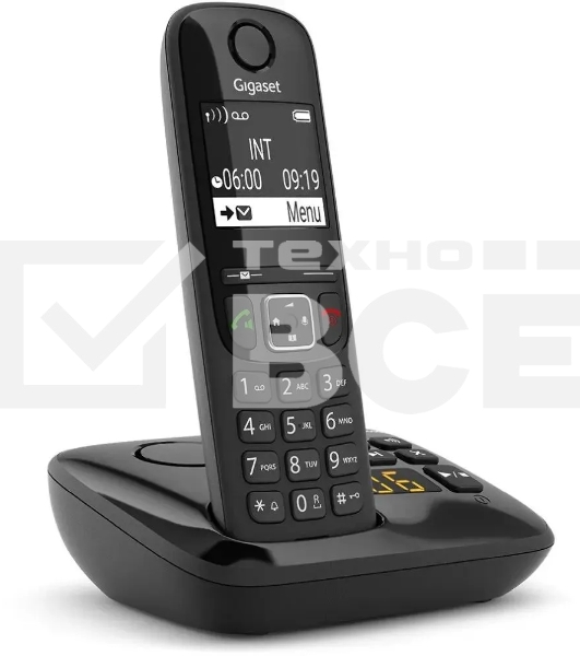 Радиотелефон Dect Gigaset AS690A черный автооветчик АОН