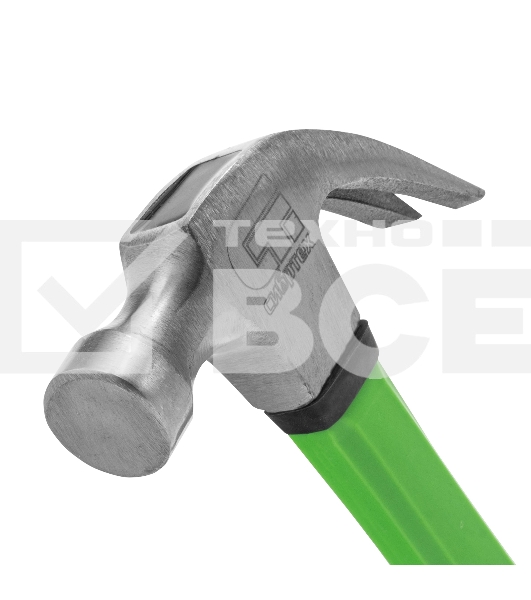 Молоток-гвоздодер Сибртех 450 г, фибергласовая обрезиненная рукоятка