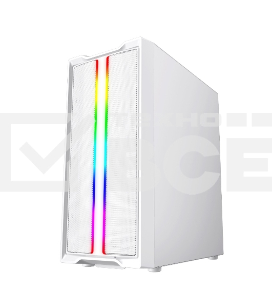 Компьютерный корпус Powercase Mistral Evo White, Tempered Glass, 1x 120mm PWM ARGb fan + ARGb Strip + 3x 120mm PWM non LED fan, белый, ATX (CMIEW-F4S)