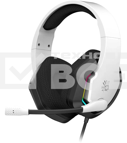 Наушники с микрофоном A4Tech Bloody G260p белый/черный 2м мониторные USB оголовье (G260P)