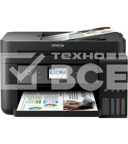МФУ струйный Epson EcoTank L6290, A4, цветной, печ. 15.5 стр/мин. (ч/б) 8.5 стр/мин. (цвет), 1200 x 4800 dpi (печать) 1200x2400dpi (скан), Wi-Fi, Ethernet, USB