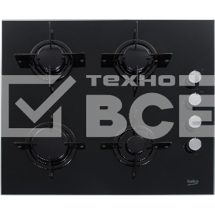 Встраиваемая газовая варочная поверхность Beko HILG 64120 S, Черный