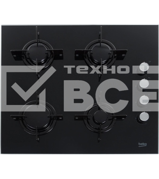Встраиваемая газовая варочная поверхность Beko HILG 64120 S, Черный