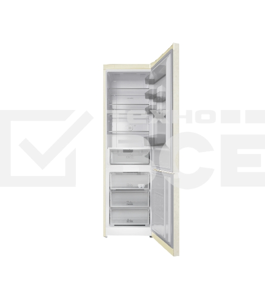 Холодильник Hotpoint HT 6200 AB бежевый двухкамерный 240/83л морозилка снизу, No Frost