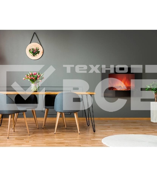 Электрокамин Electrolux EFP/W-1150URLS черный, 1800 Вт, 23 м2, термостат, пульт д/у
