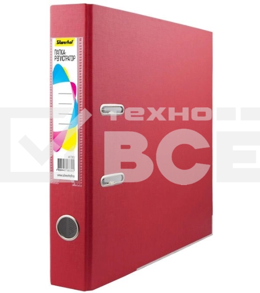 Папка-регистратор Silwerhof 2013373 A4 50мм, ПВХ/бумага красный, металлическая окантовка, сборная (упаковка: 2шт)