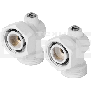 Набор нижнего подключения Royal Thermo угловой раздельный 3/4х3/4ЕК (белый)