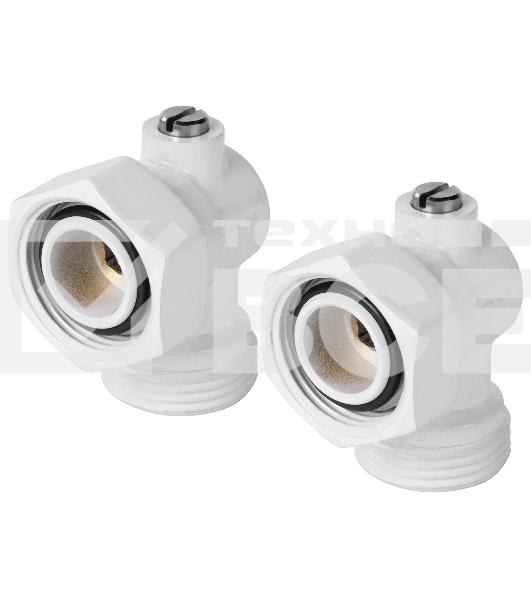 Набор нижнего подключения Royal Thermo угловой раздельный 3/4х3/4ЕК (белый)