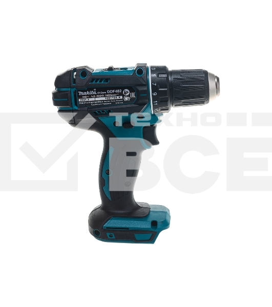 Дрель-шуруповерт Makita DDF482Z ак, 18В,Li-ion,БЗП-13мм,0-600\0-1900об\м,62\36Нм,1.7кг,кор,бок рук,б\акк и з\у