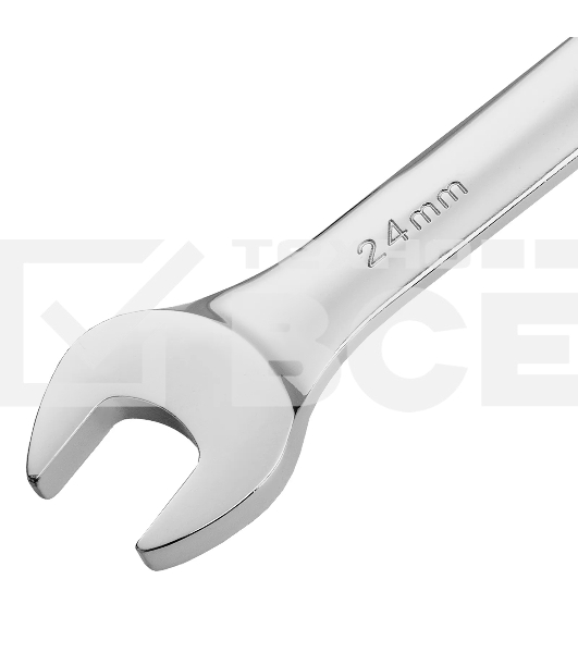 Ключ комбинированный Denzel, с трещеткой, 24 мм