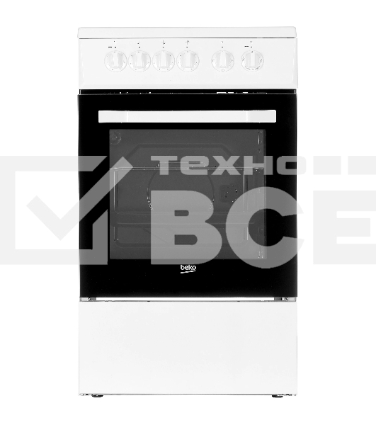 Плита электрическая Beko FFSS57000W белый, конфорок 4 электрических, духовка 60 л, 50 см x 85 см x 60 см