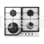 Варочная поверхность Kuppersberg, газ, High-Tech, 60 см, автоматический электроподжиг, газ-контроль, SABAF конфорки, чугунные решетки, WOK конфорка, цвет белое стекло, цвет фурнитуры белый, фото 1