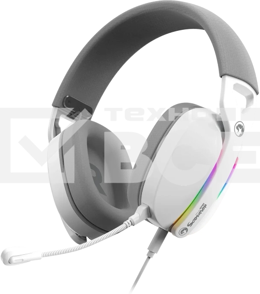 Гарнитура Marvo Pulz 70S Gaming Headset белый, проводная, USB, 7.1 Surround, RGB-подсветка