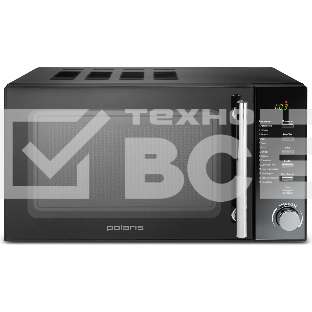 Микроволновая печь Polaris PMO 2002DG RUS черный, 20 л, 700 Вт, переключатели - поворотный механизм/кнопки
