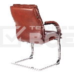 Кресло офисное Бюрократ T-9927SL-LOW-V Leather Eichel светло-коричневый, кожа, низк. спин. полозья металл хром, фото10
