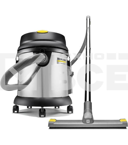 Строительный пылесос Karcher NT 27/1 Me Adv серебряный, 1380 Вт, уборка сухая/сбор воды, пылесборник мешок/контейнер, 27 л