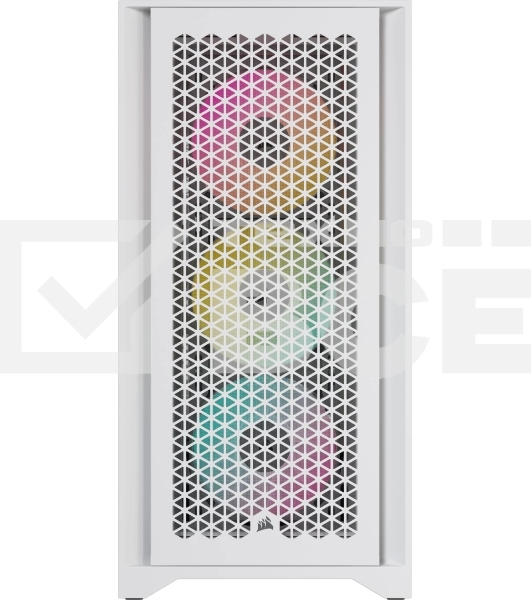Компьютерный корпус без блока питания Corsair iCUE 4000D RGb Airflow, Midi-Tower, TG, 3x120мм RGb, 1xUSB-A 3.2, 1xUSB 3.2 Type-C, E-ATX, ATX, mATX, mITX белый