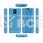 Портативный аккумулятор Maxvi PB10-11 10000 мАч blue 3A, встроенные кабели USB A/Type-C/Lightning, фото13