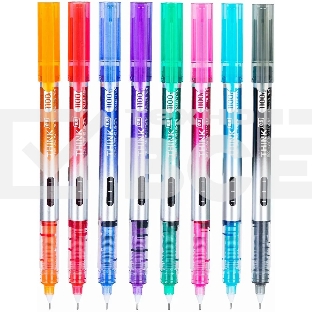 Набор ручек роллер Deli Think EQ300-8C ассорти, d=0.5мм, ассорти чернила (8шт) стреловидный пишущий наконечник