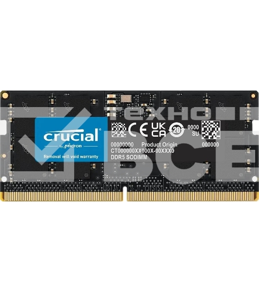 Оперативная память Crucial, DDR5, 16GB (1x16 GB), 4800 MHz, CL40, SO-DIMM