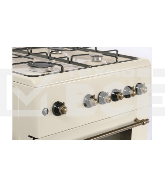 Плита газовая Nordfrost GG 6061 Y бежевый, конфорок 4 шт, духовка 63 л, 60 см x 89 см x 60 см