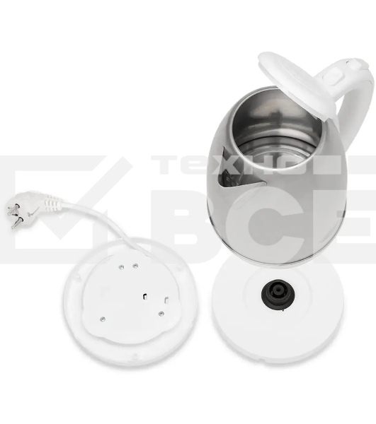 Чайник электрический Великие реки Амур-1 белый, 1.8 л, нержавейка