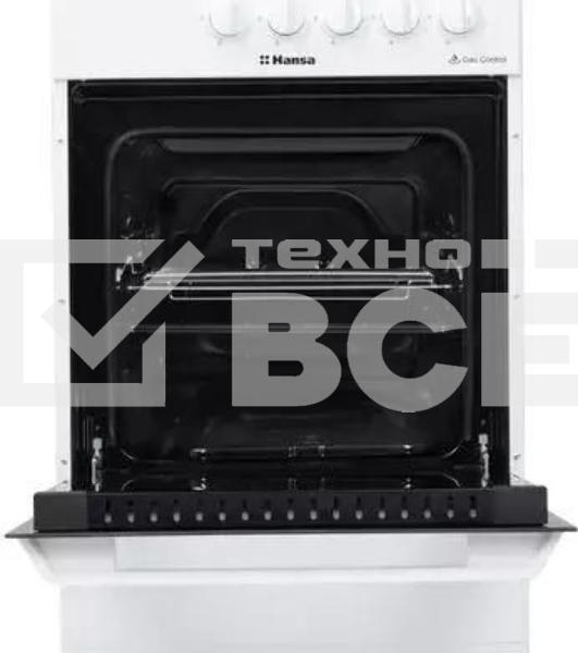 Плита газовая Hansa FCGW510029A белый, конфорок 4 газовых, духовка 53 л, 50 см x 85 см x 57 см
