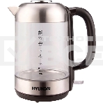 Чайник электрический Hyundai HYK-G4034 1.8л. 2200Вт черный/прозрачный (корпус: стекло), фото 1