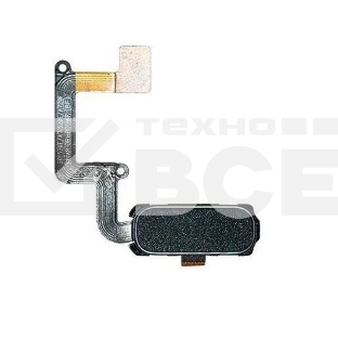 Кнопка HOME в сборе с механизмом и шлейфом для Samsung A320, черная